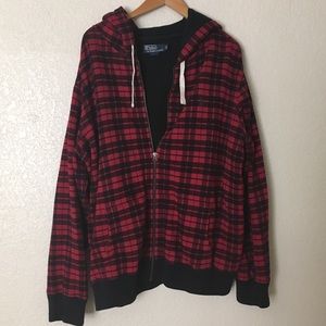 Ralph Lauren men’s black/red plaid full zip jacket